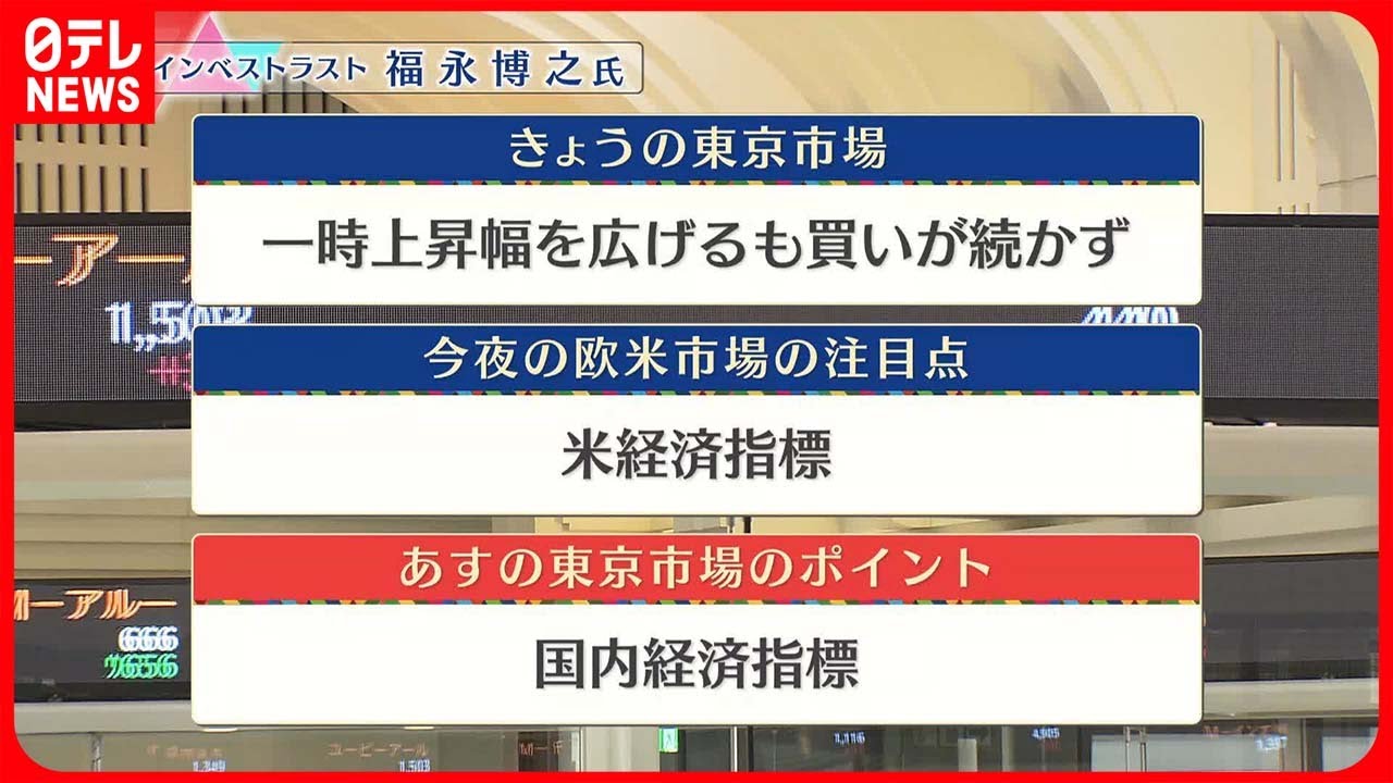 【5月25日の株式市場】株価見通しは？　福永博之氏が解説