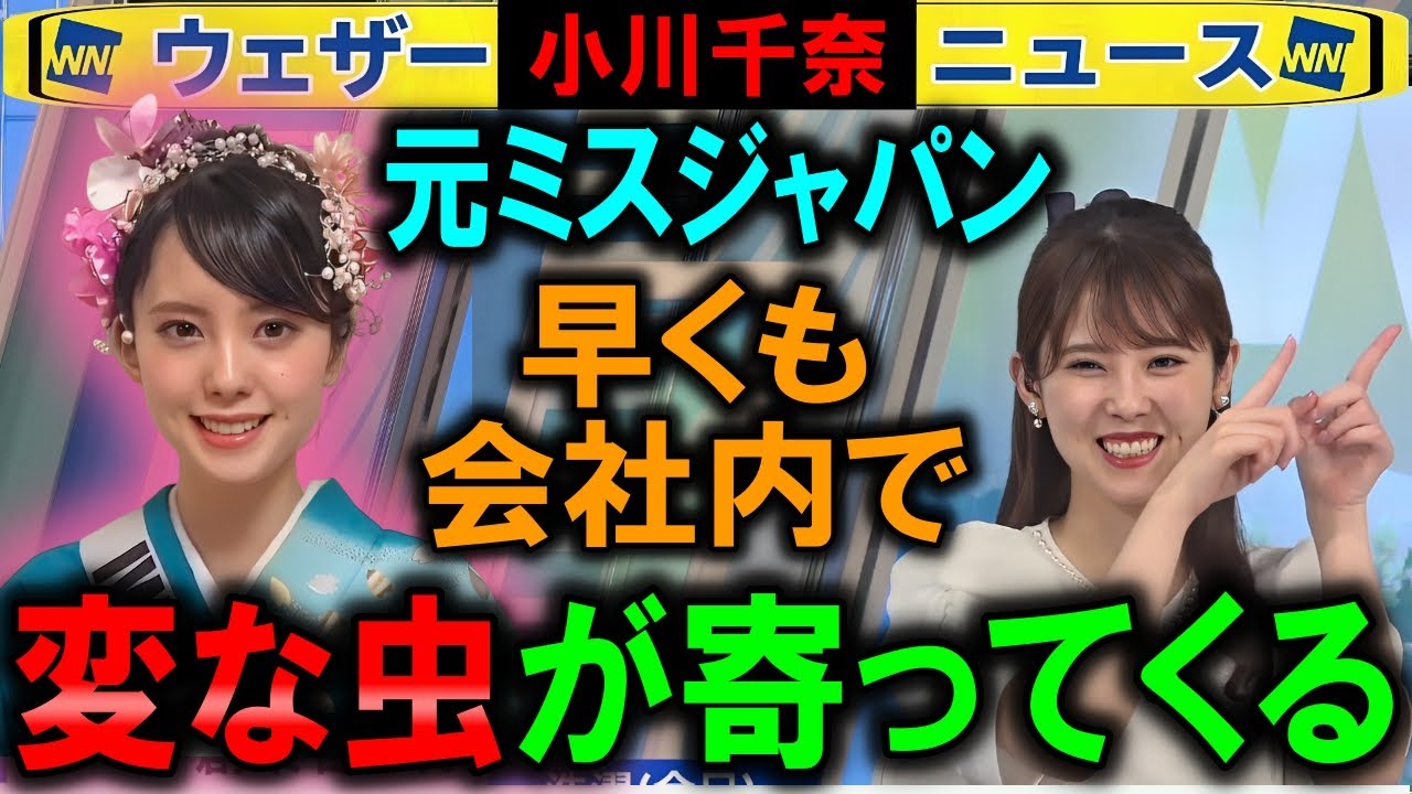 【小川千奈】元ミスジャパンが変な虫に狙われる ウェザーニュース