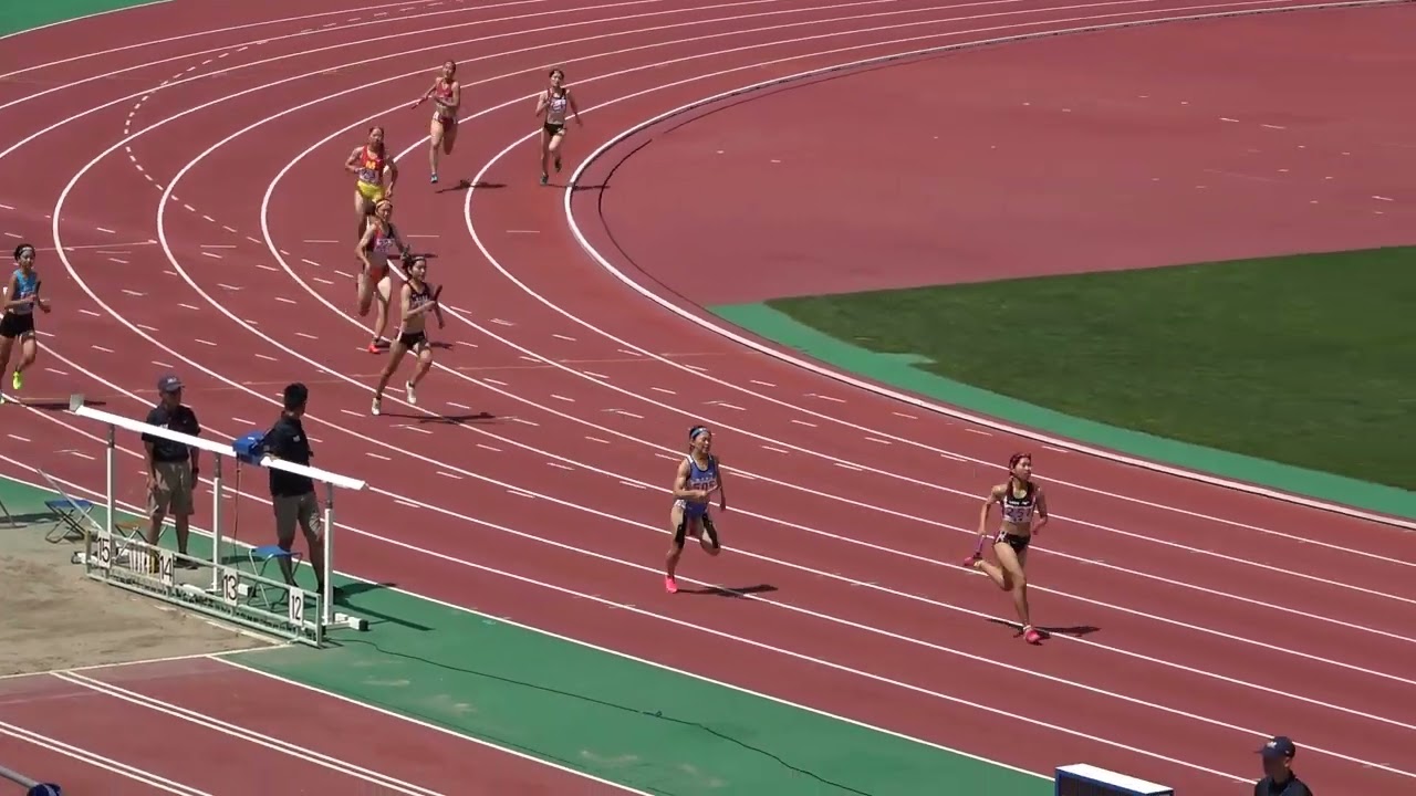 20230619141721南九州鹿児島女4×400ｍＲ決勝：宮崎商：北林　楽衣愛(1)・上岡　姫乃(3)・髙橋　蘭凪(2)・内山田　玲(2)：3:46.75