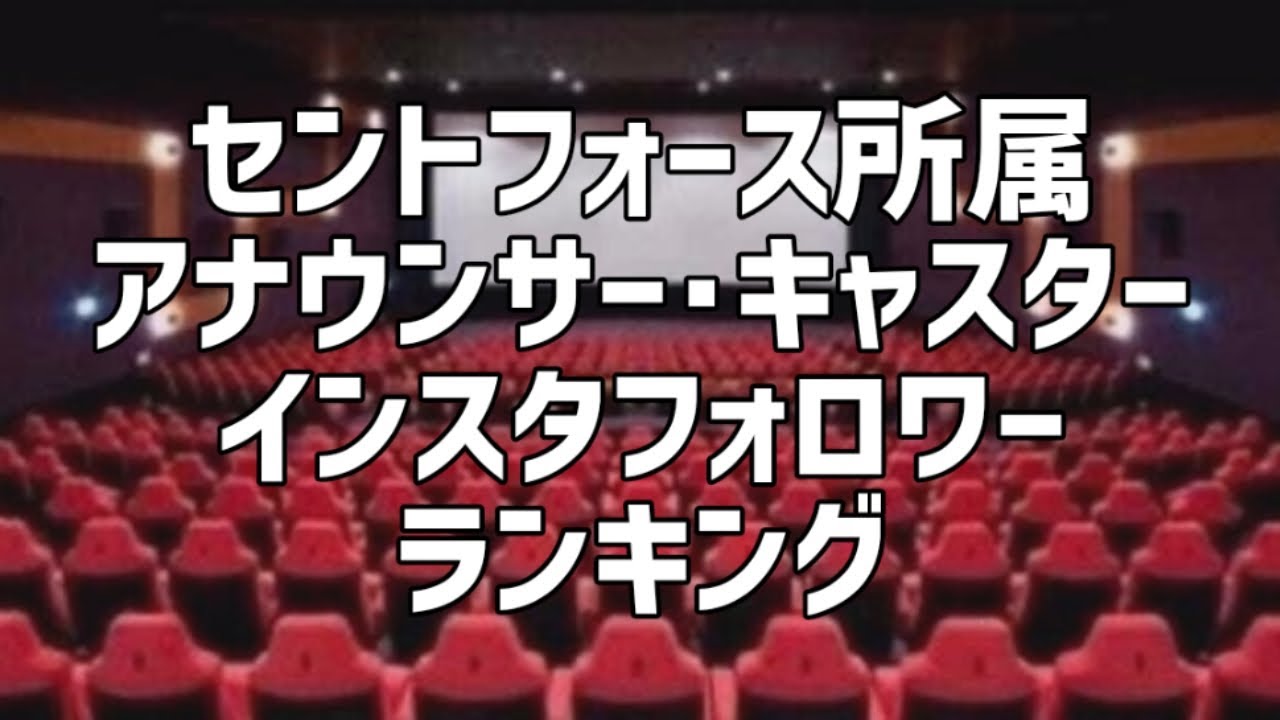 セントフォース所属アナウンサー･キャスターInstagramフォロワー数ランキング