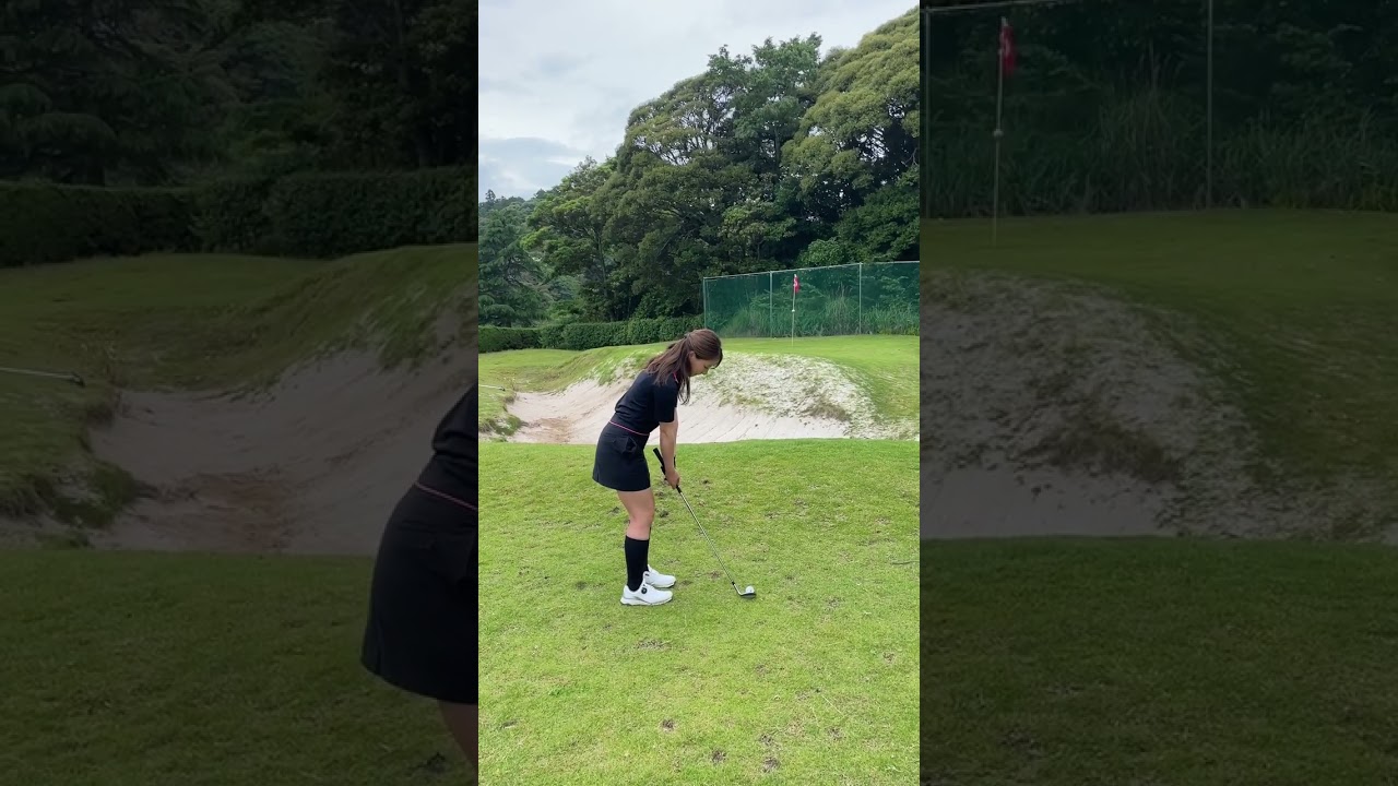 マルチタレント山本茉央さんのアプローチ練習・勝浦ゴルフ倶楽部2023年6月