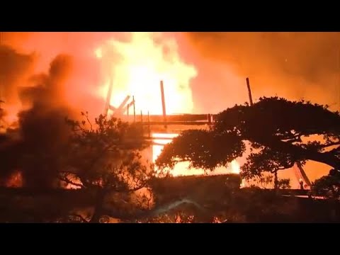 未明の猛火…木造２階建ての空き家全焼　けが人なし　火事の原因は調査中【岡山・美咲町】 (23/06/26 10:26)