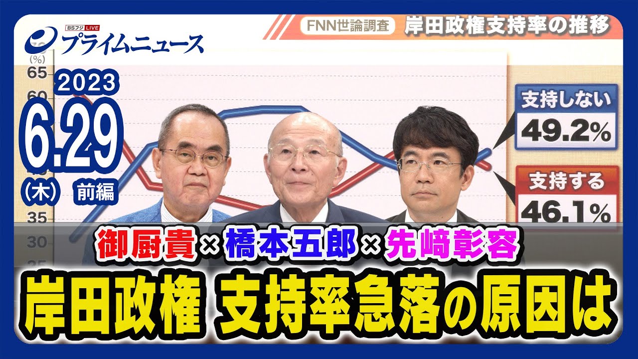 【マイナ原因？】御厨貴x橋本五郎x先﨑彰容 岸田政権 支持率急落の原因 徹底議論＜前編＞2023/6/29放送