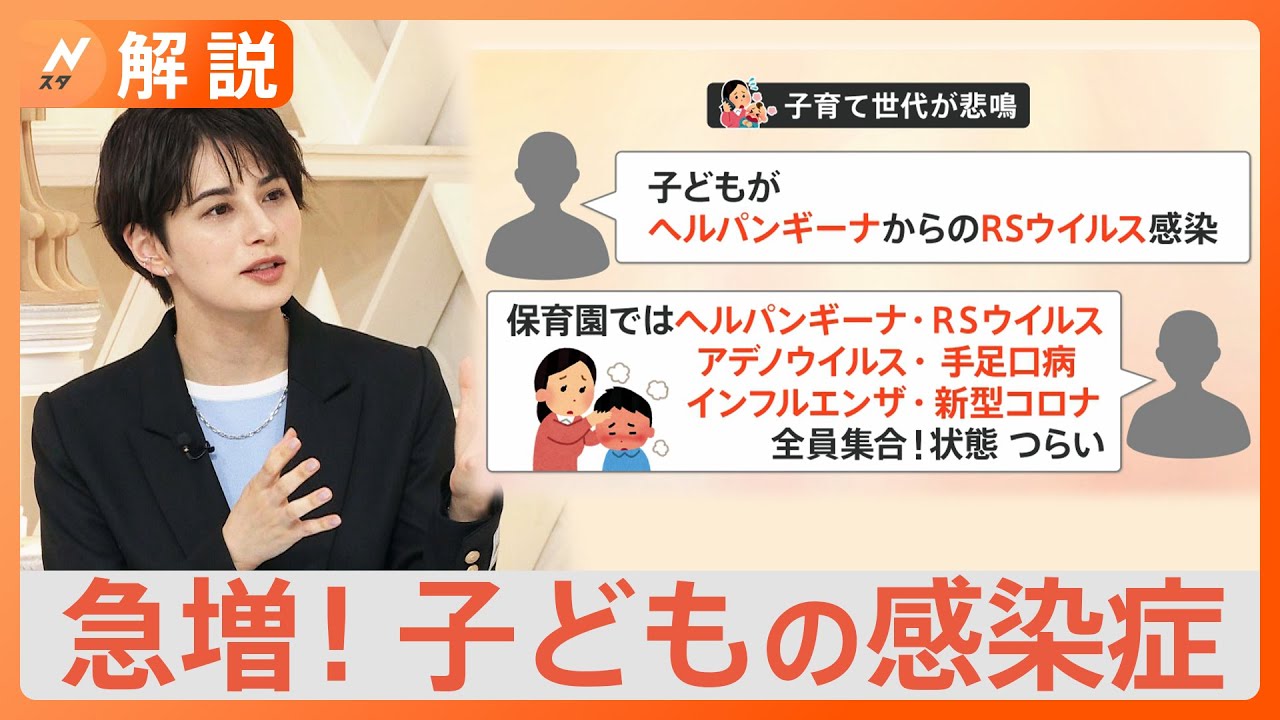 「ヘルパンギーナ」に「RSウイルス」子育て世代が悲鳴…子ども間で感染症が流行 主な初期症状と対策は？【Nスタ解説】｜TBS NEWS DIG