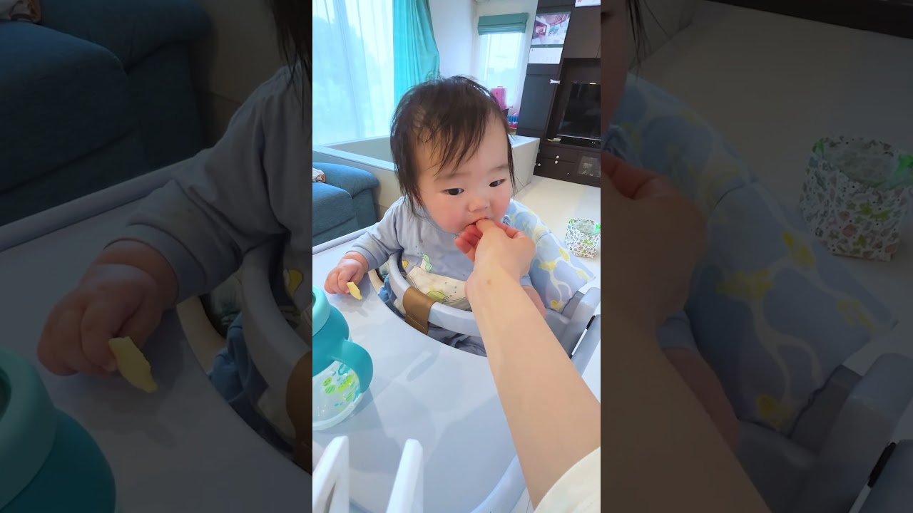 毎回欲張ってせんべいを両手に持っちゃう赤ちゃんがかわいすぎました笑 #Shorts