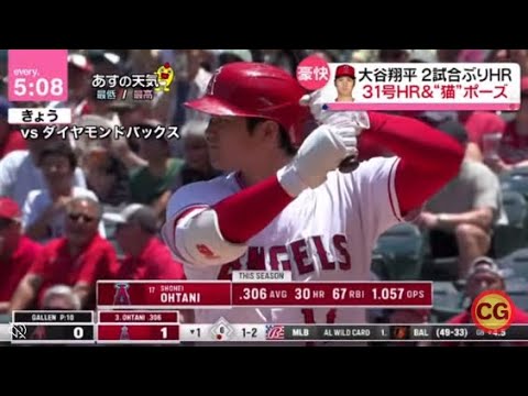7月3日プロ野球ニュース『今日のプロ野球ハイライト⚾️』大谷翔平 2試合ぶりHR 31号HR&“猫”ポーズ。大谷3年連続3度目“二刀流"で球宴選出