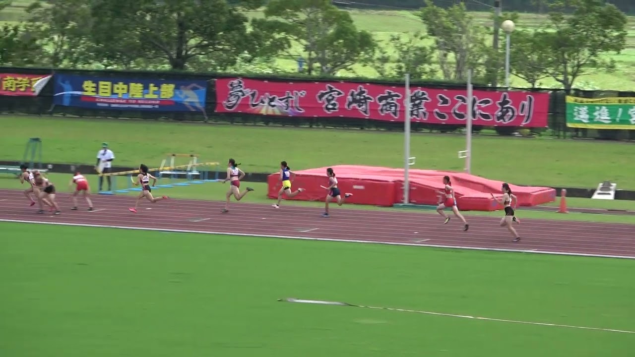 20230708101319宮崎県選手権女子4×100ｍＲ予選2組 宮崎商業高49"87：坂元 凛(1)・内山田 玲(2)・北林楽衣愛(1)・上岡 姫乃(3)