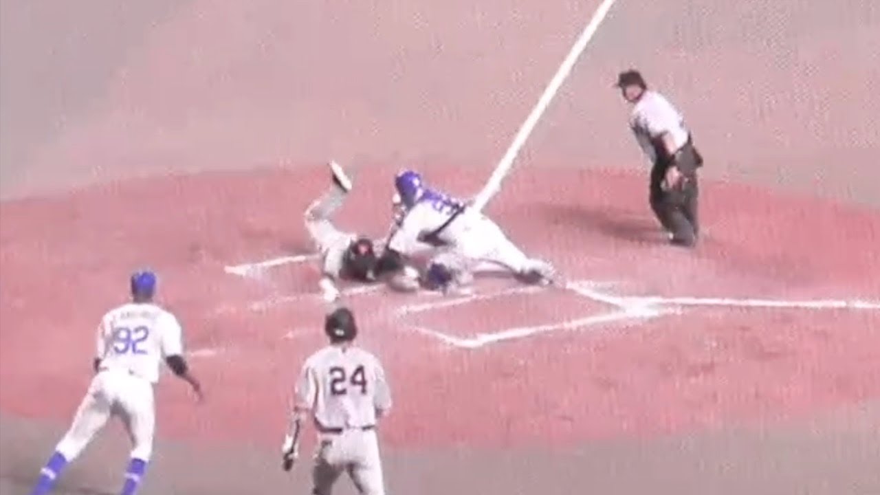 後藤駿太のスーパープレー　石橋康太のミットに目掛けて完璧なレーザービーム！！ホームタッチアウト！！　中日ドラゴンズVS読売ジャイアンツ　2023.7.5