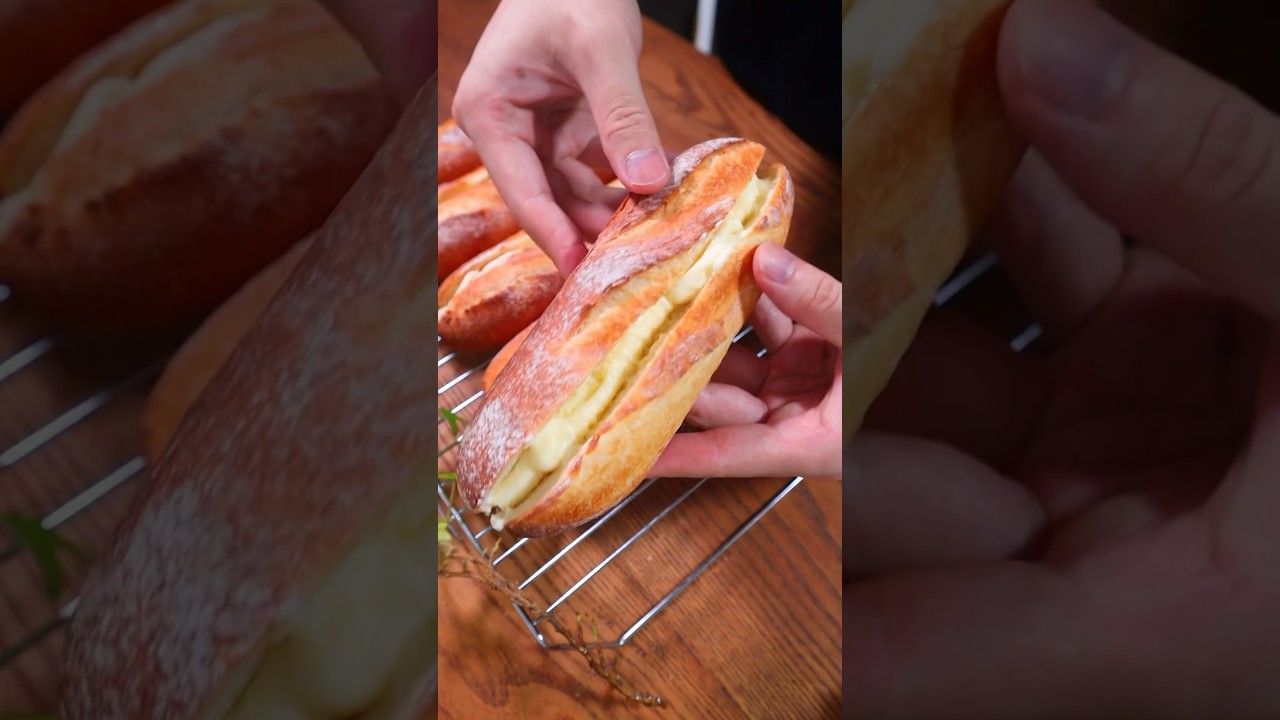 【パン職人】コンビニに売ってる大好きな菓子パン再現してみた！ #パン作り #パン #bread #shorts