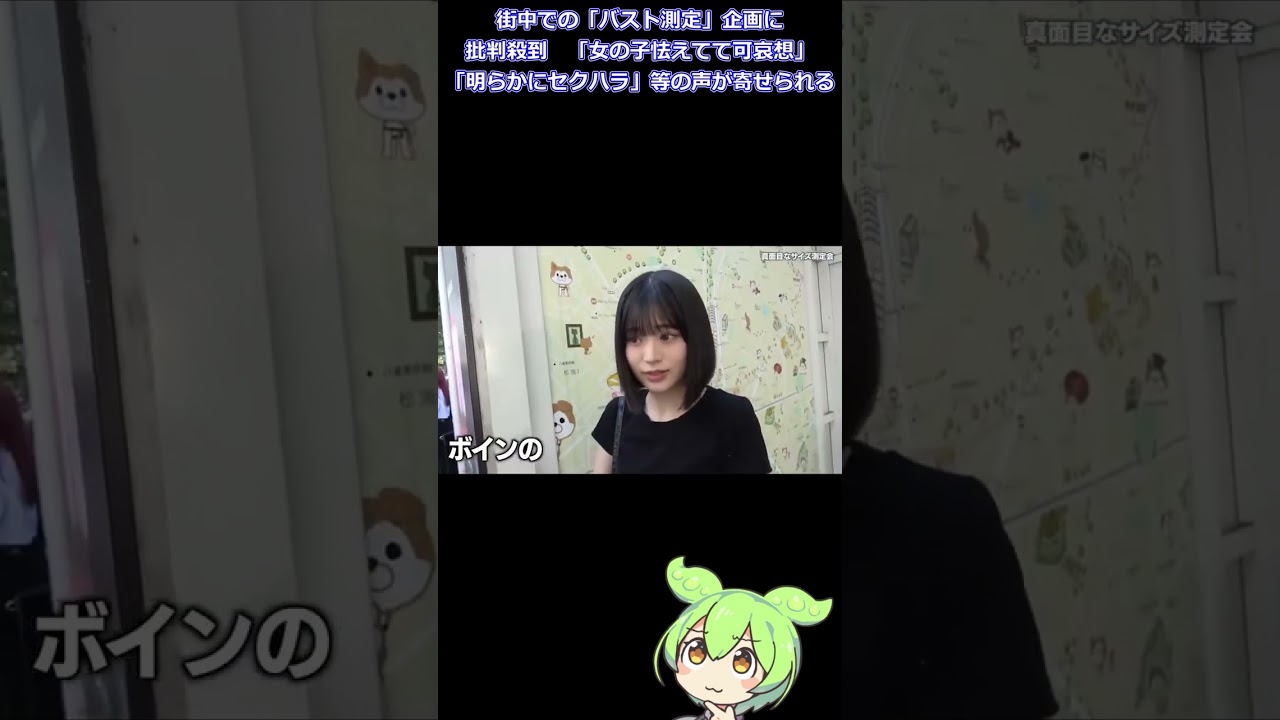 人気YouTuber、街中での「バスト測定」企画に批判殺到　「女の子怯えてて可哀想」「明らかにセクハラ」【ずんだニュースちゃんねる】