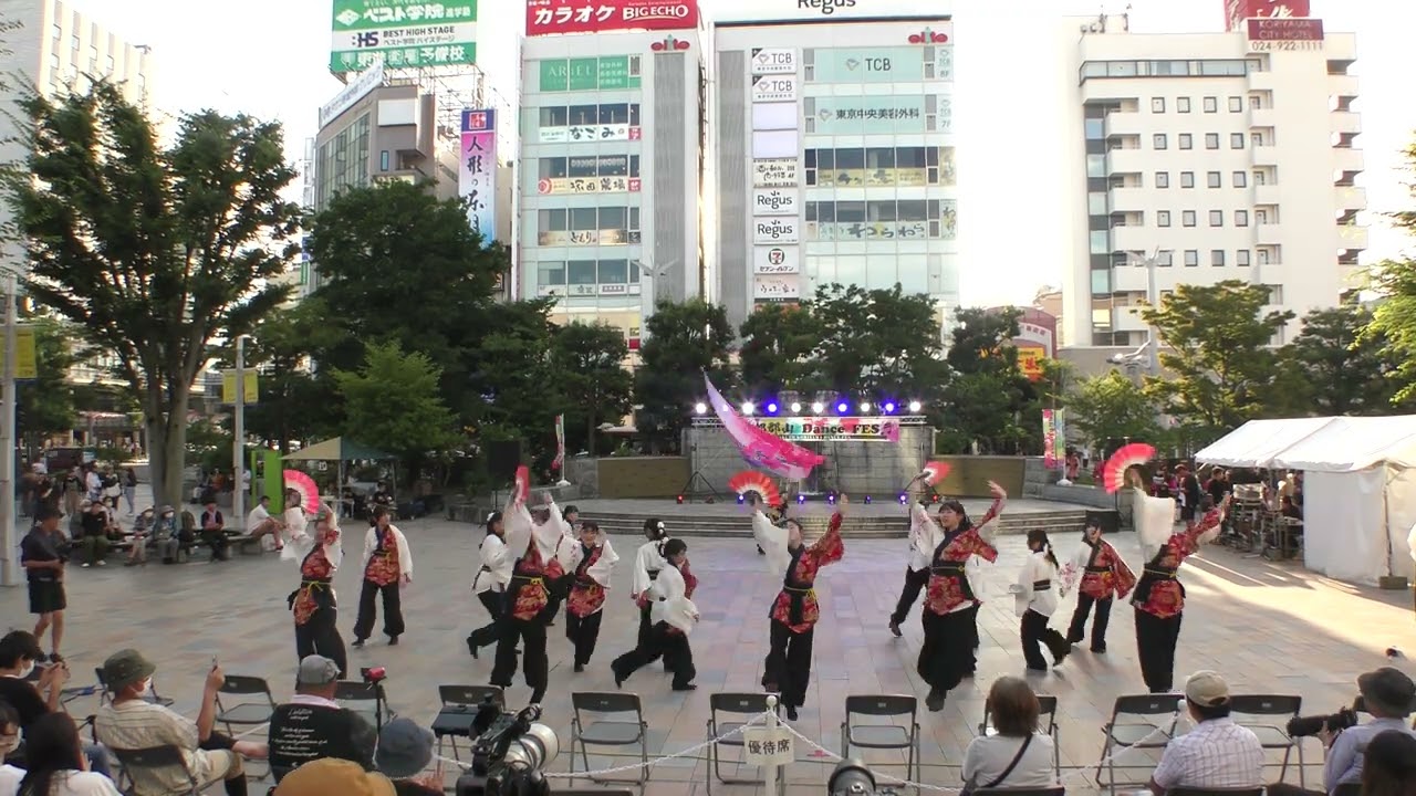 【4K】あさか開成高校よさこい部「開成舞彩」 楽都郡山Dance FES メイン会場　第二部
