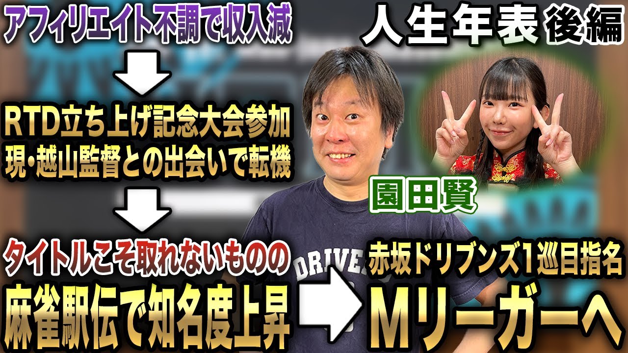 園田賢プロの人生年表-アフィリエイト苦戦～Mリーガーになるまで-【麻雀遊戯ヒストリー】[後編]