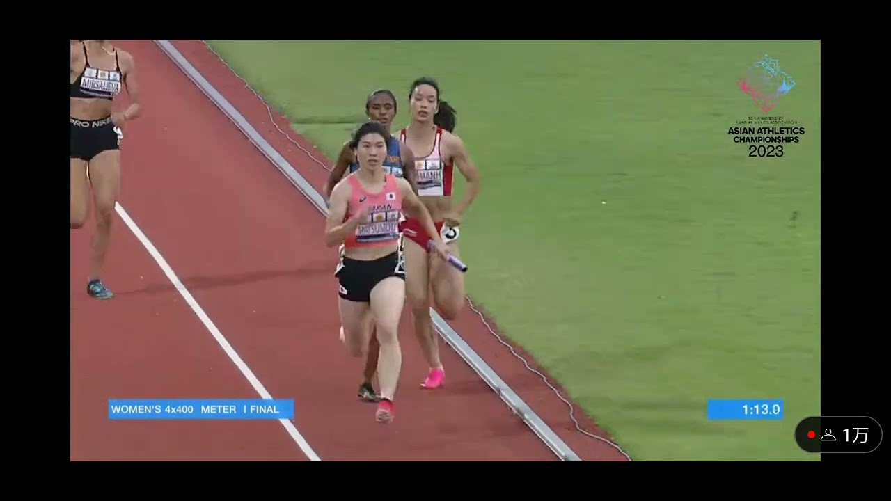 アジア選手権陸上女子マイルリレー　日本4位！！