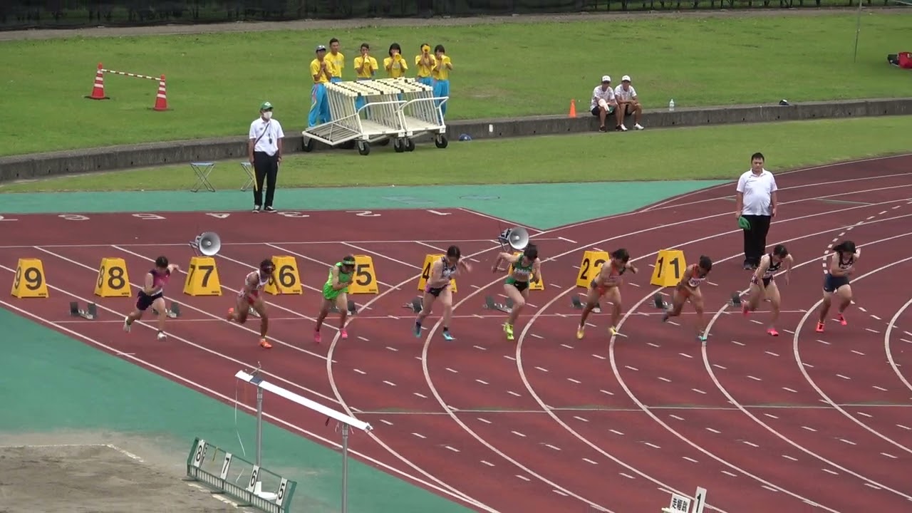 20230708121826宮崎県選手権女100ｍ予選1組 清山ちさと(いちご)11"84