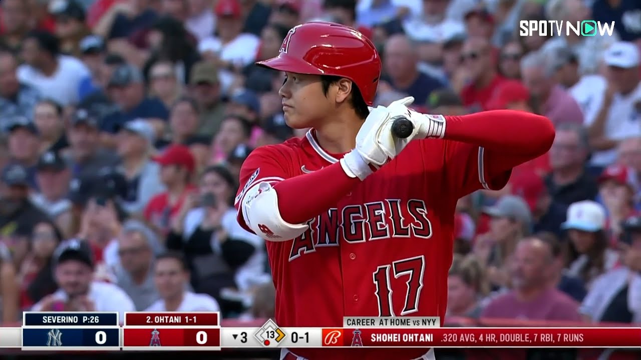 【MLB 速報】3回裏 大谷翔平 第2打席 ツーベースヒットを放つ ネトが本塁を狙うもタッチアウト vs ヤンキース 7.18