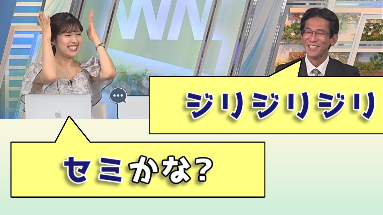 【小林李衣奈&山口剛央】「ジリジリジリ」「セミかな?」 / ウェザーニュースLiVE切り抜き