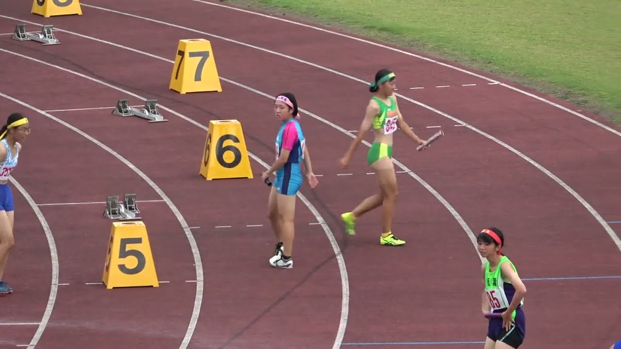 20230723144418宮崎県中学総体共女4×100ｍＲ決勝 大淀50"10：藤原 杜葉(3)・足立 琉華(3)・中園 葵(3)・岩切 理花(3)