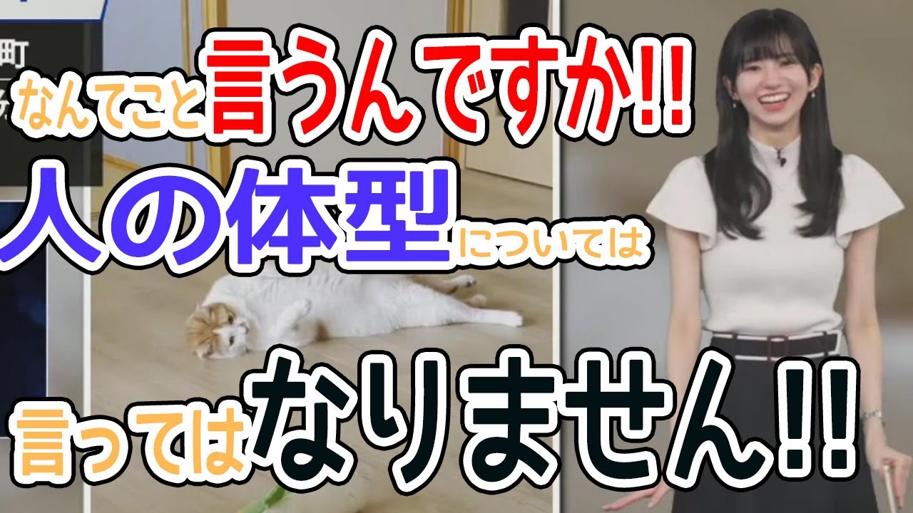 大島璃音　たとえ猫であろうと人の体型にとやかくいう事を禁止するお天気お姉さん(ウェザニュース切り抜き)2023年7月29日～sunshine～ #ウェザーニュース #のんちゃん #大島璃音