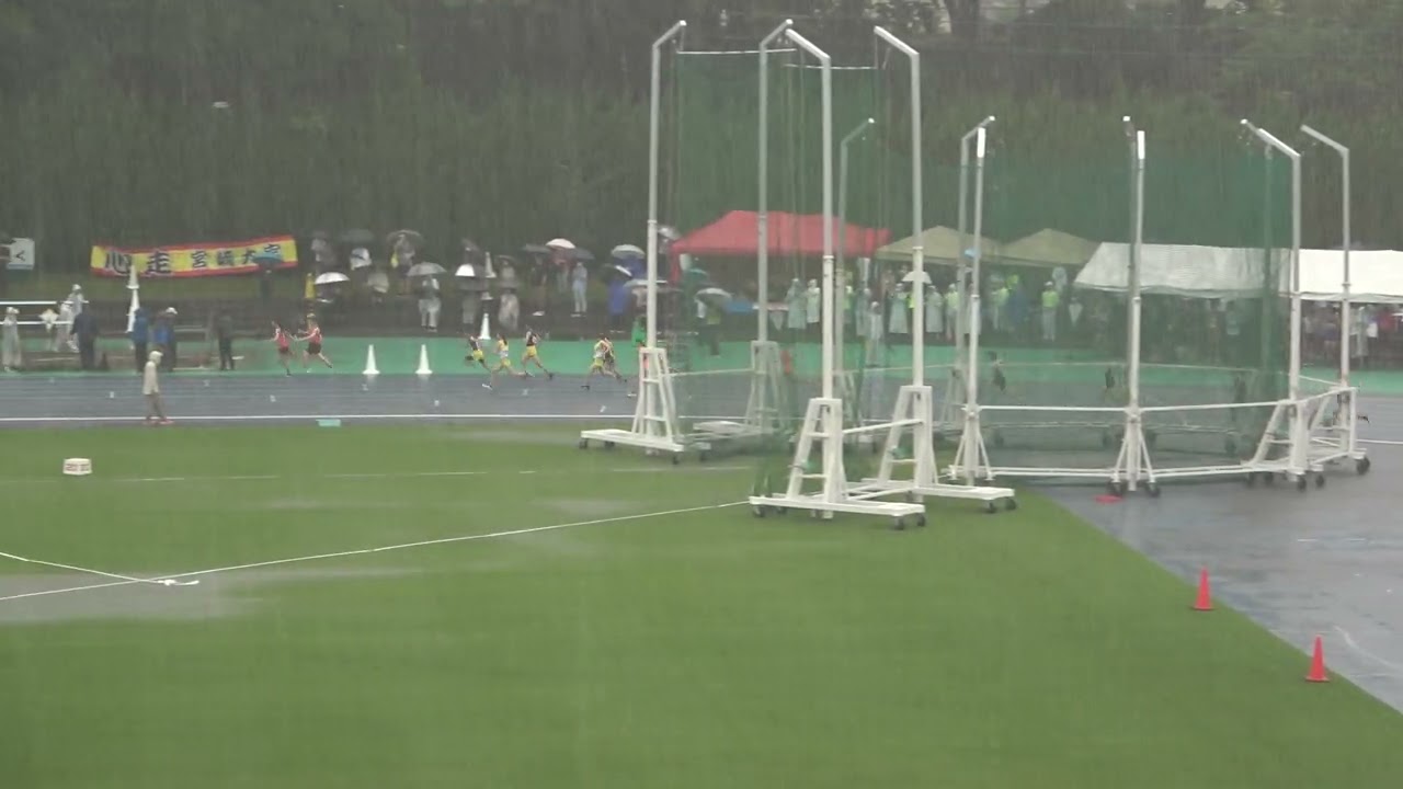 20230701094911全中通信宮崎大会低女4×100ｍＲ予選2組 西56"84：中村 鈴琉(2)・藤田 華凪(1)・中村 咲蘭(1)・中川 佳音(2)
