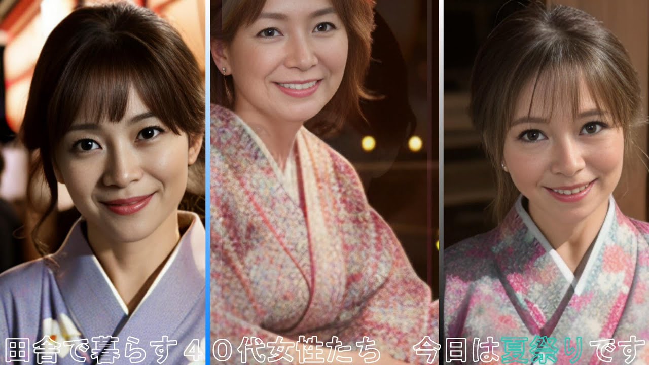 田舎に住む40代の女性 その7　夏祭り　Women in their 40s living in the countryside  We are AI girls　They go to the sum