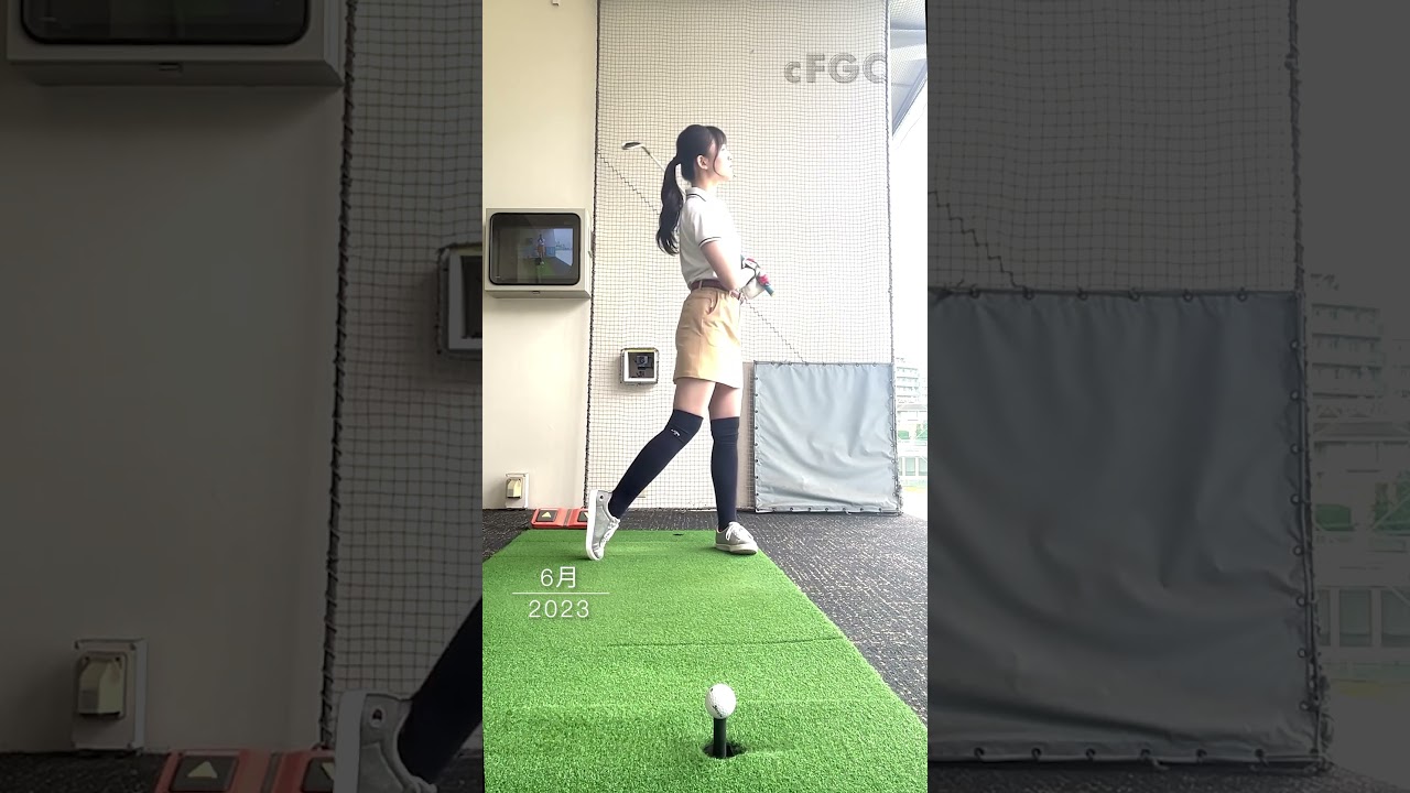 #塩川菜摘 ゴルフスイング ゴルフ歴3年 23年6月①  #golf #ゴルフ #ゴルフ女子 #ゴルフスイング