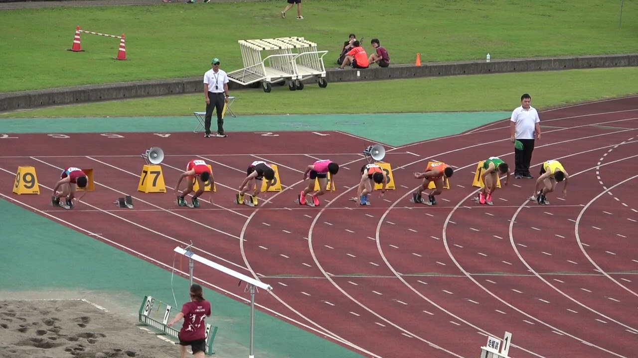 20230708132422宮崎県選手権OP男100ｍ1組 太田 颯真3(宮崎北高)11"43