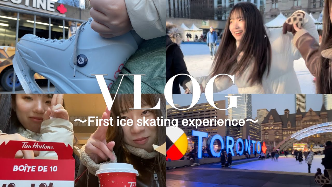 【Vlog】カナダ🇨🇦人生初めてのスケート体験/timHortons