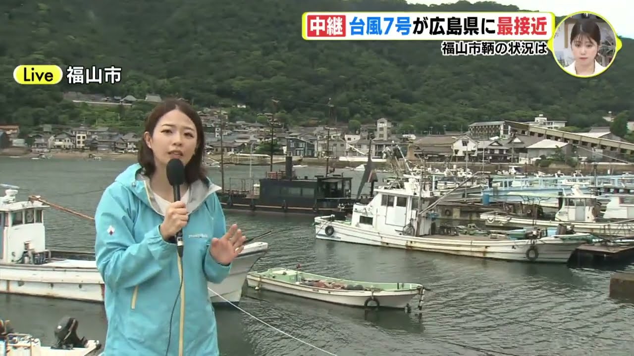 【台風情報】台風７号が広島県に最接近　福山市 鞆からレポート