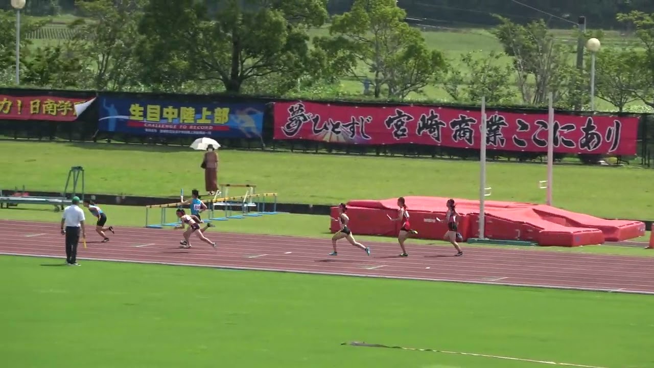 20230708095840宮崎県選手権OP女子4×100ｍＲ1組 住吉中A53"12：西村 心都(3)・古田 妃菜(3)・石原 真優(2)・宮園 彩歌(3)