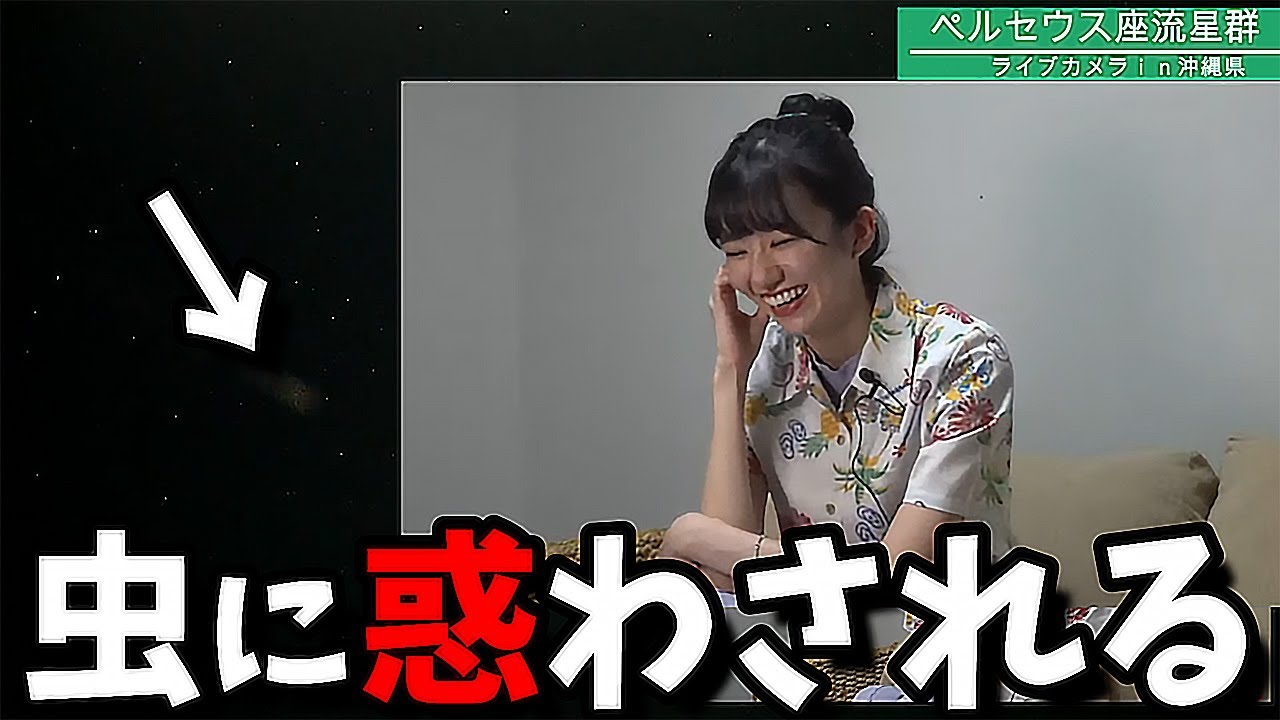【大島璃音】"絶対流れ星だった今！...虫かぁ虫かぁ"【頑張ったペルセウス座流星群中継】