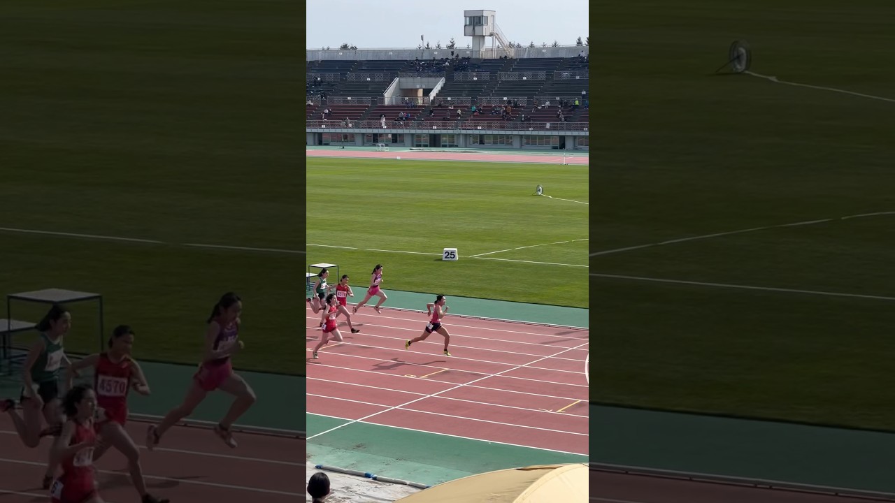 札幌春季中学生陸上２年女子100m決勝大会新！12.67