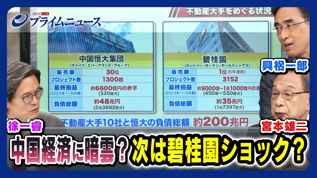 【不動産販売額１位】次は碧桂園ショック？  宮本雄二×興梠一郎×徐一睿【中国経済に暗雲？】2023/8/29放送＜後編＞