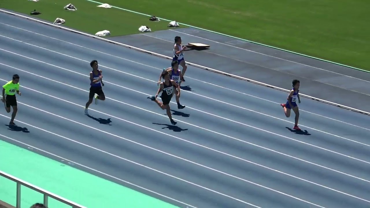 20230903124011延岡陸上競技選手権小6男100ｍ予選4組 石村 悠琉6(西池ジュニア)13"96