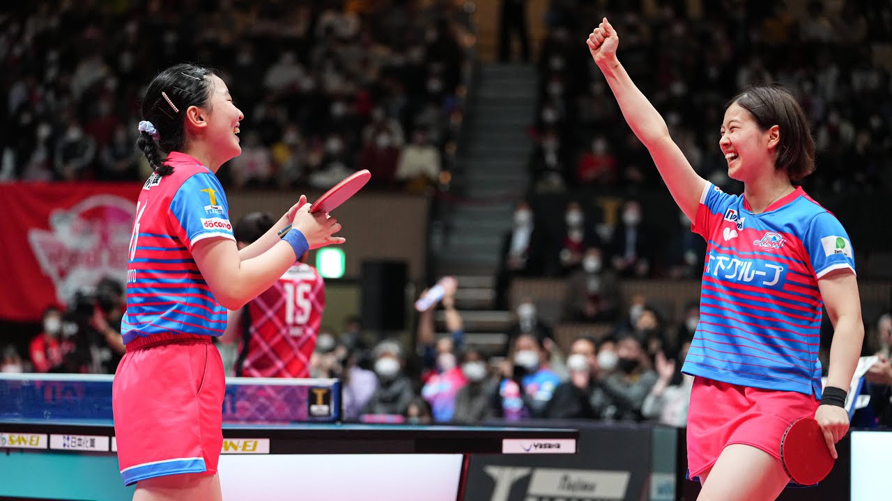 長﨑美柚 張本美和 vs 赤江夏星 早田ひな 木下アビエル神奈川 vs 日本生命レッドエルフ プレーオフファイナル 2023年03月26日　代々木第二体育館 【卓球 Tリーグ公式】