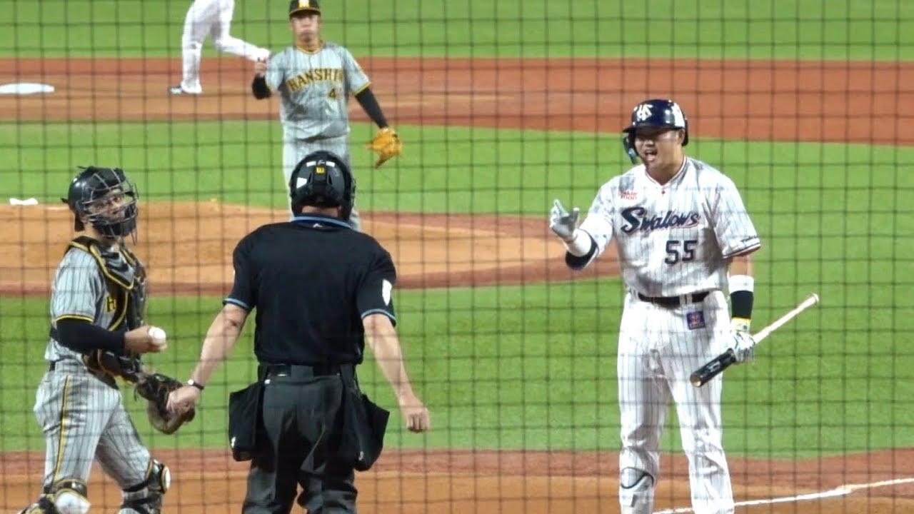 『いやいやいや！！』村上宗隆まさかのストライク判定にこのリアクション！東京ヤクルトスワローズvs阪神タイガース 2023/09/01