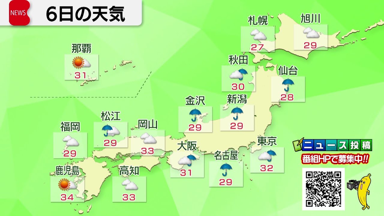 9月6日の天気