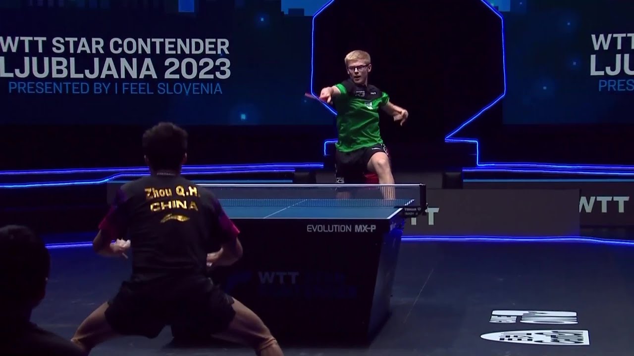 【スーパーラリー】連続ジャンピングドライブ vs カミソリバックドライブ｜F.ルブラン vs 周啓豪 WTTスターコンテンダーリュブリャナ2023