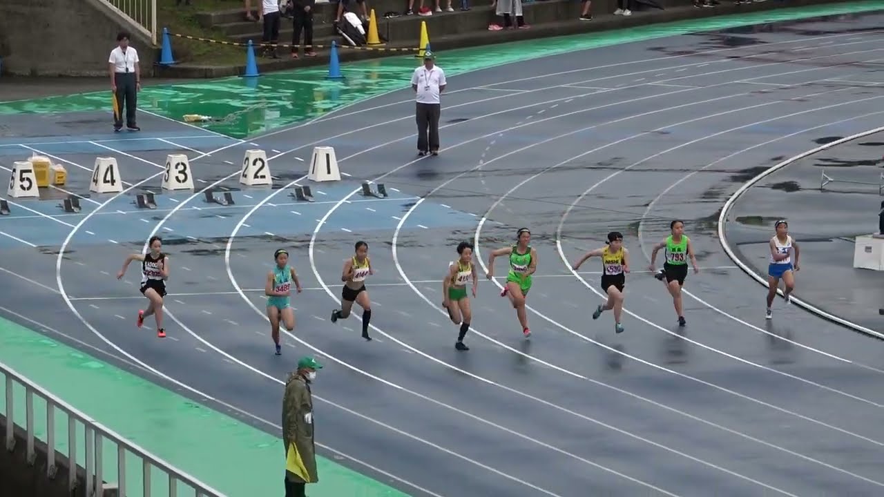 20230701163520全中通信宮崎大会1女100ｍ決勝 河野 月海1(西池AC)13"44