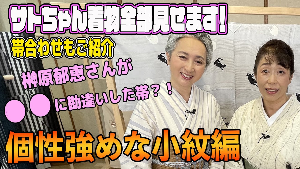 サトちゃんの自慢の着物を大公開❗カジュアルなお出掛けで愛用している小紋を紹介❗️自慢の🐱猫ちゃん柄の小紋も登場❗️着物コレクション👘全部見せます第5回【着物・サト流#85】
