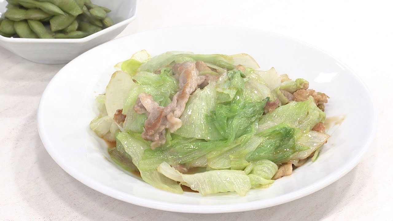 【3分クッキング公式】豚肉とレタスのさっと炒め／枝豆のしょうゆ煮