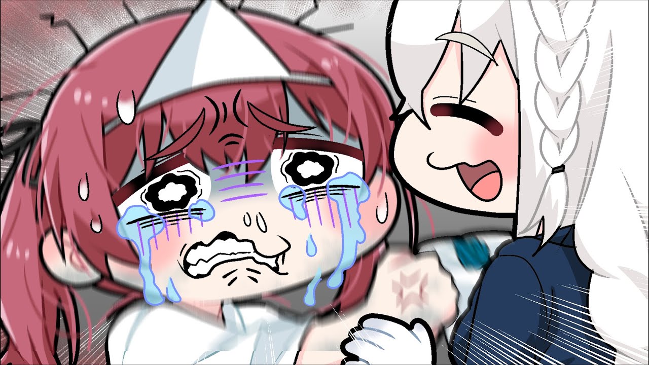 【手描き】幽霊調査で白上フブキに見捨てられ大発狂する宝鐘マリン【こまいぬ/切り抜き/Hololive】