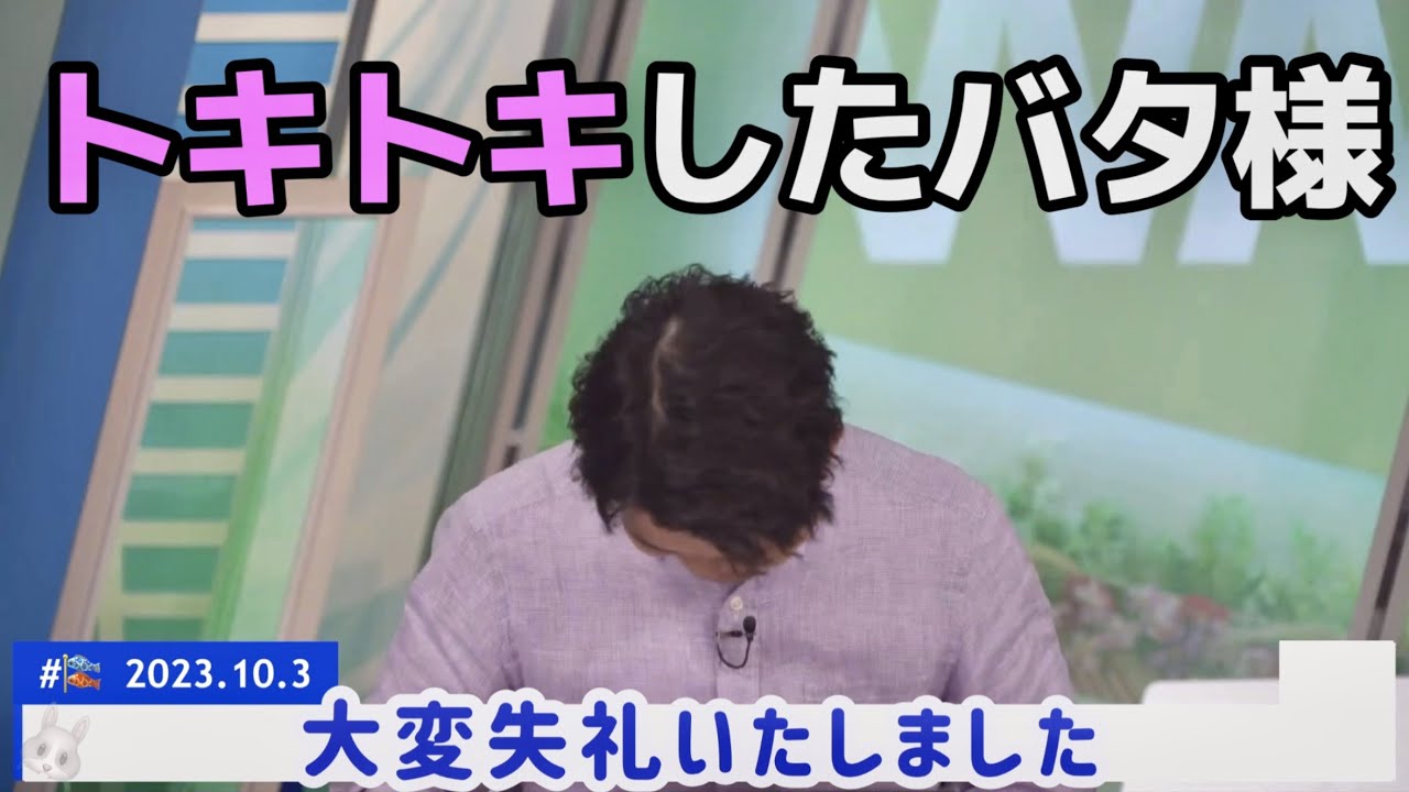 トキトキ言い過ぎてみーちゃんを召喚してしまい、謝罪するばたやん。【川畑玲＆戸北美月／ウェザーニュース切り抜き】