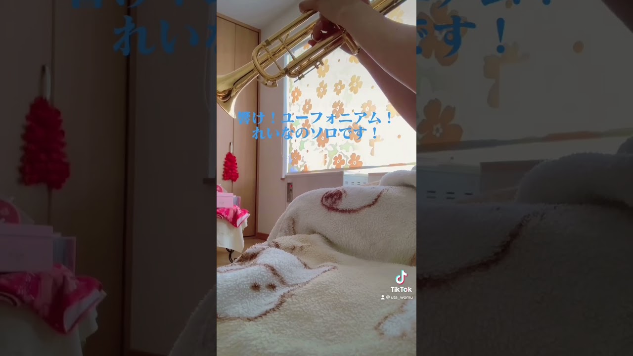 響けユーフォニアム高坂麗奈ソロ、音が高くてすまん。#shorts   #響けユーフォニアム #高坂麗奈 #三日月の舞 #トランペット #trumpet #uta詩 #吹奏楽