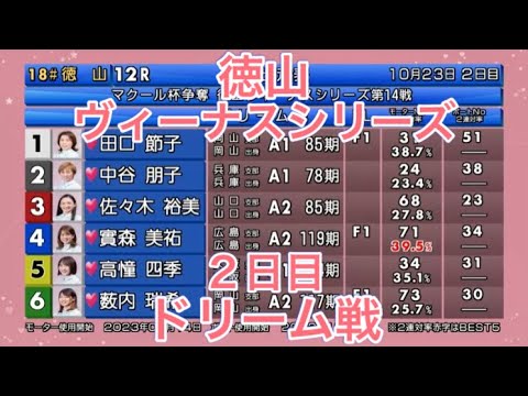 【徳山競艇】ヴィーナスシリーズ2日目ドリーム戦！