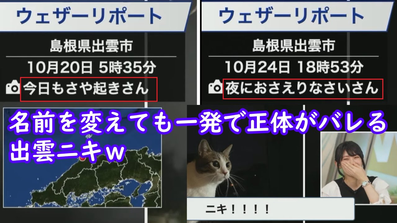 【檜山沙耶】夜から朝に朝から夜にと大忙しの出雲ニキｗ [ウェザーニュースLive切り抜き]