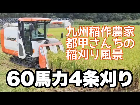 【スピーディーなクボタコンバイン】農家都甲さんちの何気ない稲刈り風景…エアロスターARN460