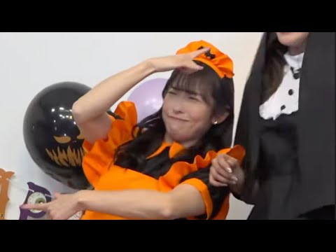 スクショタイムでポーズを間違える山岸愛梨 岡本結子リサ 松雪彩花 ハロウィン