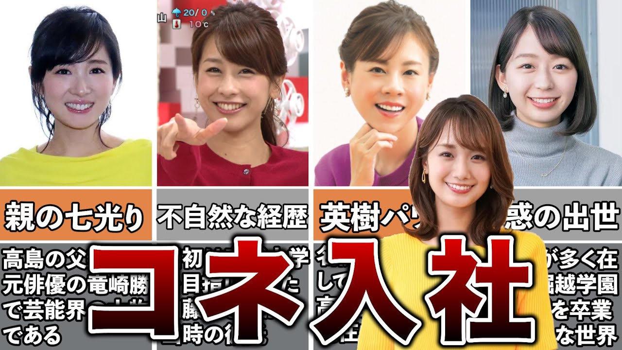 【七光り】コネ入社した疑惑がある女子アナ5選