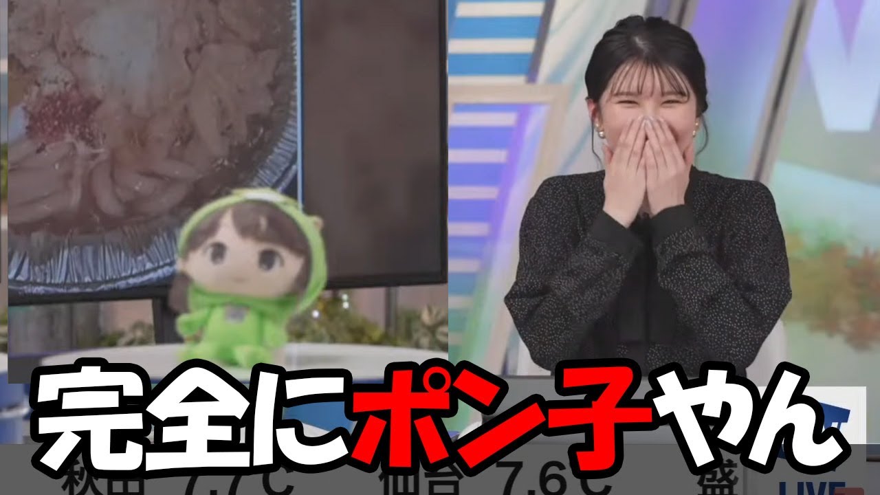 【駒木結衣】今回はぬいぐるみを使ったアテレコに挑戦するもポン子が降臨しちゃうお天気お姉さん