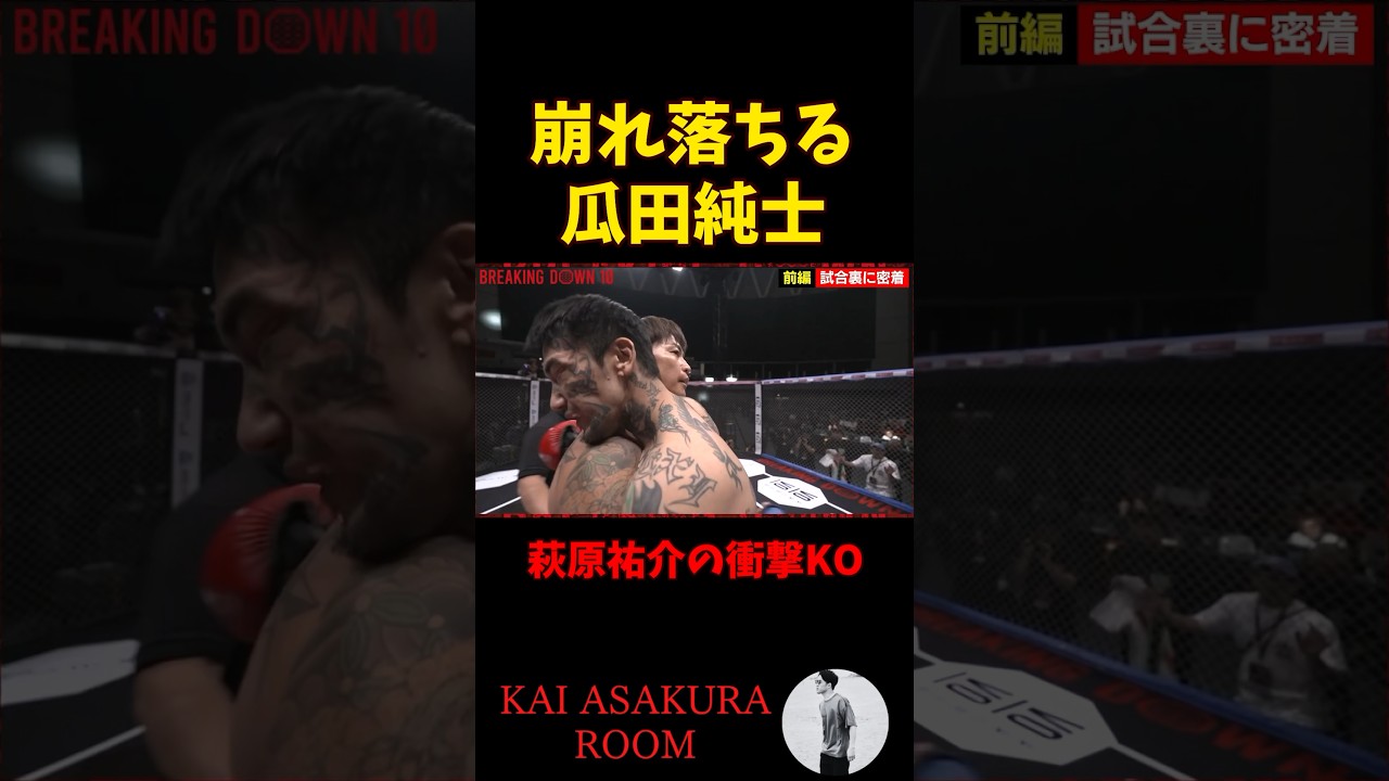 【朝倉海】萩原祐介の「戦慄の右カウンター」で崩れ落ちる瓜田純士 #shorts  #朝倉海 #ブレイキングダウン